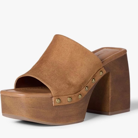 not sure Shoes - Millie platform Brown Platform Slide Sandals light weight